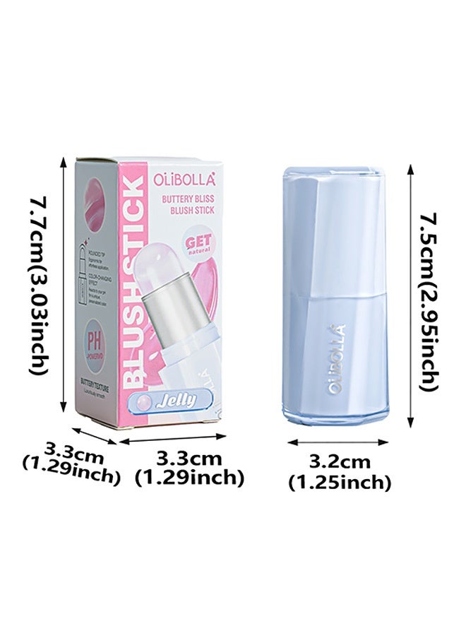 OLIBOLLA Warm Temperature Color-Changing Jelly Blush Stick Highlighter Concealer Lip Gloss Glowing Blush Cream Dyeing Power 8g (#01) - Image 5